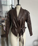 Autumn And Winter Women's Temperament Commuting Style Collar With Long-Sleeved Coat Leather Jacket Woman
