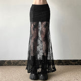 2025 Summer New Women's Solid Color Body Repair Kite Street Fashion High-Waist Net Half Body Skirt 68HZ