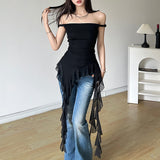 2025 New Women's Clothing Solid Color Repair Street Fashion Word No Sleeveless Backclosing 68HZ