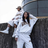 Y2k Leopard-Print Patch Design Hoodie Men And Women With The Same High Street Casual Pants Loose Set Trend 68HZ