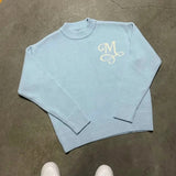 Letters Of The Lettered Tloss Sweater Men And Women The Same Y2k High Street Niche Design Sense Loose Knitted Shirt 68HZ