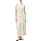 Word Of Mouth Into The Micro-Wrinkled Texture Is Two Wearing Bare Backs With A Half-Dress Linen Set