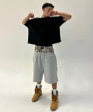Street Double Belted Casual Pants Men's Y2k Retro Harajuku Straight Trousers High-Waisted Hops 68HZ