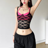 2025WISH Summer New Women's Sexy Mesh Slings Solid Color Hanging Neck Wrapped Two Sets 68HZ