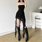 2025 Spring New Women's Clothing Pure Color Repair Height Waist Fashion Collar Tsets Dress Women 68HZ