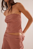 Sexy Self-Pairing Casual Striped Set Of Color Corset Tsets Fashion Tight Trousers Two-Piece Set 68HZ