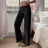 Dili Casual Holiday Pure Color Straight Trousers Trousers Women's 2025 Autumn And Winter