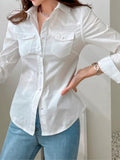 Dili Simple Holiday Button Long-Sleeved Top Shirt Women's 2025 Autumn And Winter