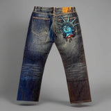 Trendy Statue Of Liberty Jeans Men And Women With The Same Water Wash Old Loose Straight Pants Tide 68HZ
