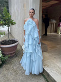 2025 Summer Holiday Wind Hanging Neck Three-Dimensional Flowers Hanging Dress Small Pure Lust Wind Seaside Holiday Dress