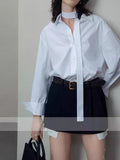 Spring Blouse Inside 3 Seasons Can Be Conceived Shape B Into The Detachable Ribbon Folded Over The Long-Sleeved Shirt