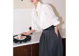 Four Seasons Can Wear White Shirt Women's Design Sense Of Small Short Korean Commuting Shirt Casual Long-Sleeved Two-Piece Top