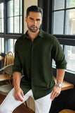 Men's Shirt Autumn And Winter New Long-Sleeved Collar Solid Shirt Casual Dress Top Men
