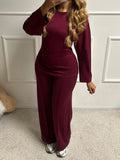 Dili Casual Fashion T-Shirt Trousers Two-Piece Women's Suit 2025 Autumn And Winter
