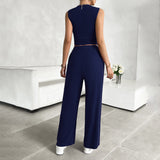 Dili Women's Clothing 2025 Spring And Summer City Casual Solid Color Coat Vest Trousers Set