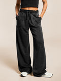 Hot Temperament Commuting Women's Retro Casual Broad Leg Trousers Mop Loose High-Waisted Trousers Wash Trousers