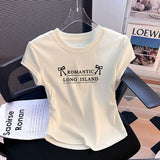 Pure Cotton Short-Sleeved Horizontal Streak T-Shirt Women's Summer 2025 New Loose Half-Sleeved Sympathize Casual Bottoming Shoulder Coat