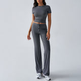 Dili Women's Clothing 2026 Spring And Summer Temperament Solid Color Round Lead Urban Casual Fashion Suit Women