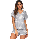 Summer Pajamas Set Short Sleeve Shorts Two-Piece Set Of Cardigans With Ms. Modele Homewear