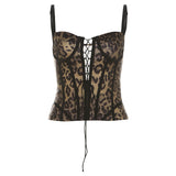In The Autumn Of 2025, The New Hottie Short Repair Body Is Thin Leopard Patterned With Fish Bone Sling Vest Woman 68HZ
