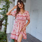 Independent Design Leisure Style Dress 2025 Summer Printing Small Fresh Skirt Light Luxury Fairy Gas