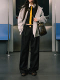 New Thick Twill Smart Wear With Simple Commuter Neutral Style Suit Vest + Gold Buckle Belt Trousers
