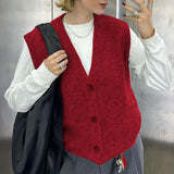 Dili Casual Simple Button Vest Vest Wool Women's Clothing 2025 Autumn And Winter