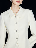 Spring 2026 New Temperament White Fragrant Coat Women Wear A Long Season Wearing A Collar Short Top