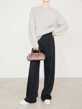 Trousers White Banana Pants Women Hanging Straight Slack Autumn Winter Thick Hairy Broad Leg Pants