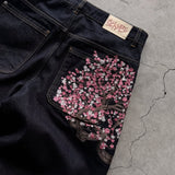 Trend Brand Derschutze Plum Embroidery Jeans Men Loose Personality Street Straight Pants 68HZ