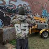 Tide Leaf Camouflage Cardigan Zipper Jacket Y2k Collage Letter Casual Loose Hoodie Tide 68HZ