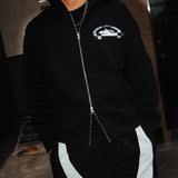 Trendy Printing Casual Hoodie High Street Leisure Sweater Loose Set-Up 68HZ