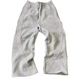 Washing Leaves Striped Camouflage Straight Slacks Men's High Street Hops Embroidered Trousers 68HZ
