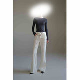 Slept Long-Legged Luxury Show Three-Dimensional Texture Apparent Thin Wide Belt Open Fork Micro-Horn Trousers Belt