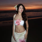 2025 Spring And Summer New Sexy Wrapped Chest High-Waisted Bag Hip Print Skirt Set 68HZ