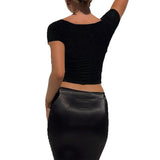 Dili Y2K Sexy Hot Babes Style Short-Sleeved T-Shirt Girl 2025 Summer Decorations Thin Tops Women's Clothing