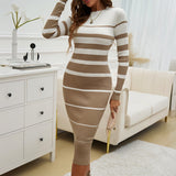 Dili Temperament Elegant Long-Sleeved Ass Skirt Sweater Dress Women's Dress 2025 Autumn And Winter