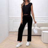 Dili Leisure Vacation Repair Short Sleeve Pants Set Women's Clothing Spring/Summer 2025