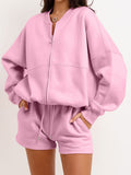 Dili Casual Wind Long-Sleeved Sweat Jacket Short Two-Piece Suit Women's 2025 Autumn And Winter