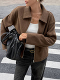Dili Casual Solid Color Long-Sleeved Jacket Women's Clothing 2025 Autumn And Winter