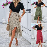 Dili Women's Clothing 2025 Spring And Summer Temperament Elegant Impact Short-Sleeved V-Neck Dress