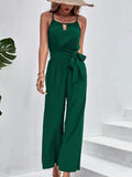Temu Commuting Trousers With Belted Jumpsuit 2025 Summer New Sleeveless Broad-Legged Jumpsuit