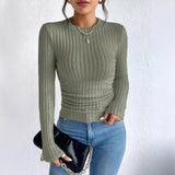 Autumn/Winter 2025 New Autumn Women's Casual Long Sleeve Round T-Shirt