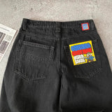 Trendy Embroidered Jeans Men's High Street Design Skateboard Pants Loose Set Thin Straight Pants Tide 68HZ
