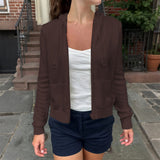 Dili Fashion Simple Long-Sleeved Solid-Colored Jacket Wool Women's Clothing 2025 Autumn And Winter
