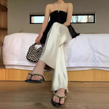 Exploding Korean Version Of The Simple Set Of Wide-Legged Straight Trousers Lazy Wind Leisure Pants Feel Thin Long Trousers 68HZ