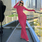 Autumn New Fashion Temperament Long-Sleeved Dress Round Collar Collar Slimming Dress