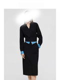 Internal Temperament Suit Colliding Long Sleeve Top Half Dress Two-Piece Outerwear Suit