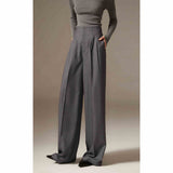 Trousers Trousers Trousers Grinding Bottom Without Ironing Temperament Up High Waist Broad Leg Pants Length Trousers Women