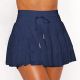 Hot Sales Sweet Fresh Fresh Solid Color Lace Mesh Splicing Skirts Anti-Walking Light Belt Seat Pants Skirt